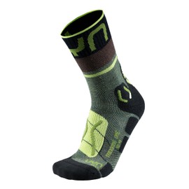 UYN Women's and Men's Hiking Socks Trekking One Merino Socks, GREEN/ACID GREEN, 39-41
