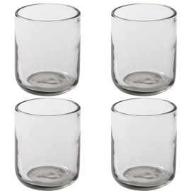 Bloomhouse Sayulita Spring 8 Piece Hand Made 16 OZ Clear Glass Double Old Fashioned Set W/Coasters