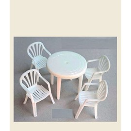 DAN MODELS Dan Models 24004-1/24 Table, Chairs. Set 4 Chairs, 1 Resin Table. 3D Printing