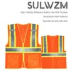 SULWZM High Visibility Reflective Safety Vest with Zipper and Pockets