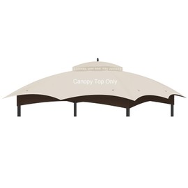Replacement Gazebo Canopy Top Cover for 10 x 12, Double Tiered Waterproof Canopy Roof for Lowe's Allen Roth Gazebo #GF-12S004B-1(Beige)