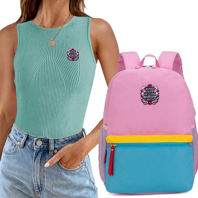 Flower Feminism Patches, 2Pcs Behind Every Successful Woman is Herself
