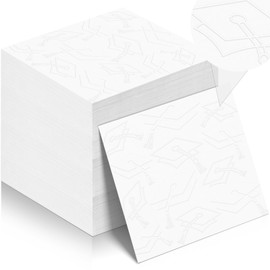 100 Pcs Graduation Paper Napkins Decorations, 2025 Disposable Graduation Cap Embossing Cocktail Napkins, Congrats Grad Hand Paper Towels for School University College Grad Party Supplies, White