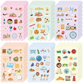 30 hojas de pegatinas para pascua de 6 estilos de feliz pascua, regalos de Pascua para niños, manualidades, decoración de fiesta de pesaj, recuerdos de fiesta judíos, álbumes de recortes,