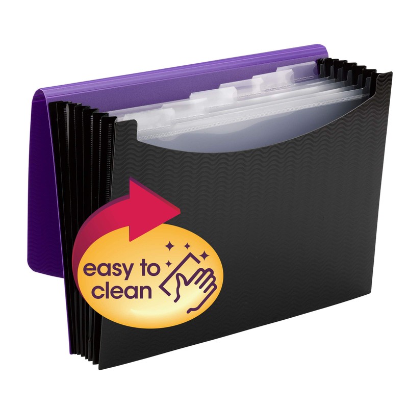 Smead Poly Expanding File, 6 Dividers, Flap and Cord Closure,