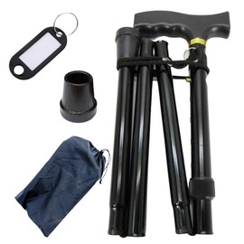【 4点セット 】iikuru 杖 つえ 男性用 折りたたみ 介護 高齢者 介護杖 軽量 ストラップ 紳士 ステッキ 老人 お年寄り 父の日 敬老の日 プレゼント ゴム 収納袋 付 y855