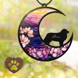 6'' Bernese Mountain Dog Memorial Suncatcher Custom Name Dog Breed Pet Ornament Window Car Hanging Sympathy Gift for Loss of Pet Dog Bereavement Remembrance Gift for Dog Lovers SCD-B15-6-49