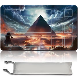 Board Game MTG Playmat + Free Waterproof Bag, Stitched Edges, Smooth Rubber Surface, MTG PlayMat with Zones (An Original All Is Dust Playmat) (With Zone)