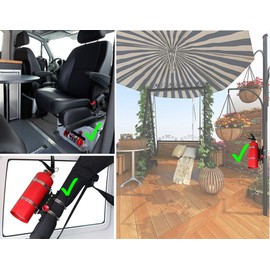 Adjustable Roll Bar Fire Extinguisher Mount Holder Compatible with for Jeep Wrangler Gladiator Ford Bronco UTV Polaris RZR Can Am ATV Large Motorcycle Fire Extinguisher Mounting Bracket