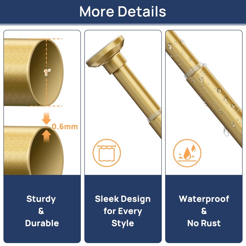 ENJOYBASICS Shower Curtain Rod 30 to 88 Inches, 1 Inch
