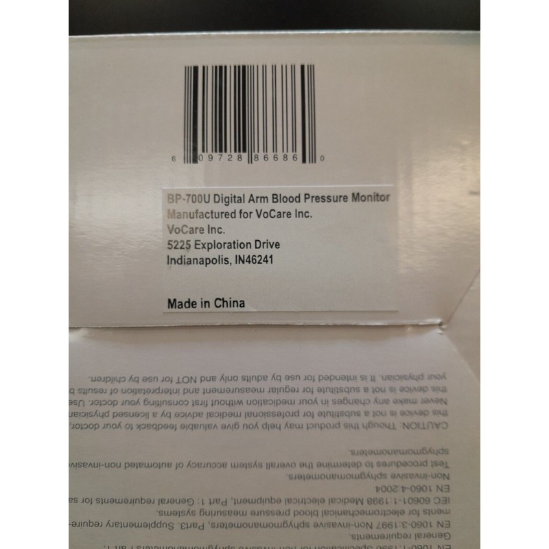 VOCARE LCD Blood Pressure Monitor BP-700U