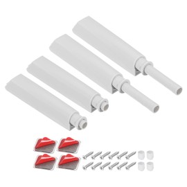sourcing map 4 Pcs Magnetic Push Latches for Cabinet Door, 3.15x0.57 Inch Push to Open Door Latch Cabinet Hardware, Hidden Door Release Drawer Pull on Closet Touch, Plastic Grey 80x14.5mm