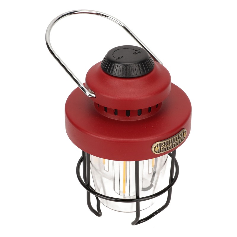 Retro LED Camping Lantern Portable Multifunctional Rechargeable Tent Light for
