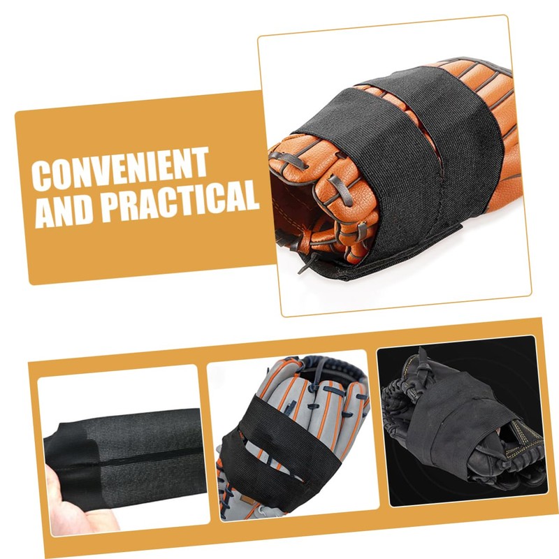 Mipcase 4Pcs Elastic Baseball Glove Wrap Polyester Softball Glove Conditioner