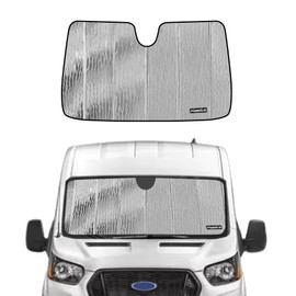 Pigenius Windshield Sunshade for Ford Transit 2015-2025, Reversible Silver/Black
