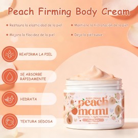 Peach Firming Body Cream 59ml, Crema Corporal Reafirmante, Hidrata Y Reafirma La Piel, Fórmula Ligera Y De Fácil Absorción, Adecuada Para Piernas, Glúteos Y Brazos, Dejando La Piel Suave Y Tersa(1pcs)
