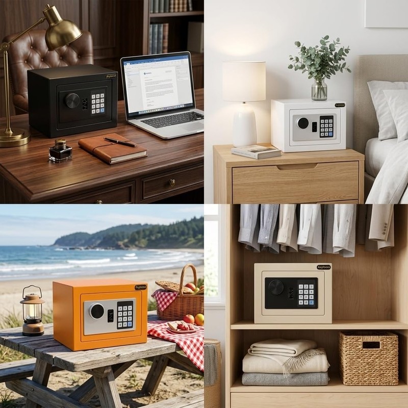 Mini Safe Box, Small Money Safe with Digital Keypad &