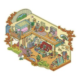 Large 5.0 Miniature Scene Stickers – Cartoon 3D Layered DIY Collage Decals for Scrapbooking, Handcrafts, & Stress Relief – 3D Stackable Scene Decoration (Best Friend Birthday Party)