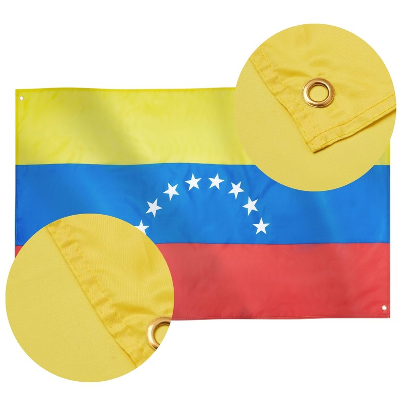 Runesol Venezuela Flag, 91x152cm, 3ft x 5ft, 4 Grommets, Eyelet