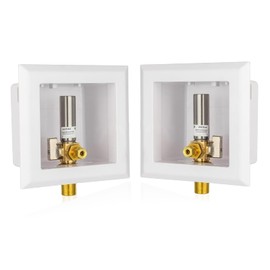 (Pack of 1) GUOFIS Icemaker Outlet Box with Pre-installed 1/4-Turn Ball Valve,Stainless Steel Water Hammer(1/2"MIP Sweat Inlet X 1/4" OD Compression Outlet)