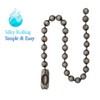 Stainless Steel Shower Curtain Hooks, 55 Inch Ball Chain Design,