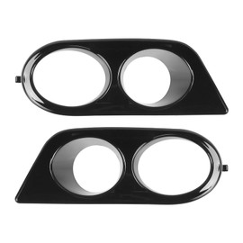 2pcs Front Bumper Foglight Cover Dual Holes Car Accessory Fit for E46 M3 2001‑2006Glossy Black