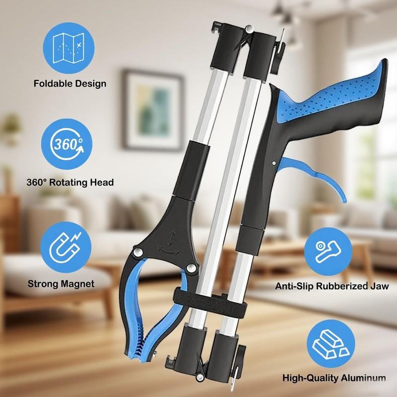 36"/91cm Litter Picker Grabber Stick, Magnetic Heavy Duty Grabber Stick
