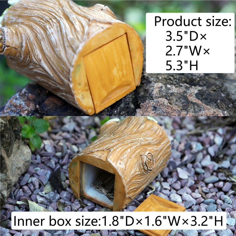 Niwhydi Outdoor Key Hider - Green Resin Frog Stump Key