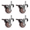 4-Piece Furniture Caster Wheels – 360° Swivel Soft Rubber Casters