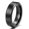 6mm Tungsten Mens Ring Engraved I Love You Black Wedding
