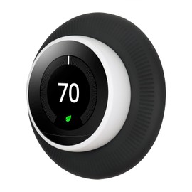 Wall Plate Cover Compatible with Nest Learning Thermostat 3rd 2nd 1st, Nest Learning Thermostat Trim Kit, Fingerprint Resistant Bracket Mount (Not fit Nest E and 2020 Nest Thermostat) Black