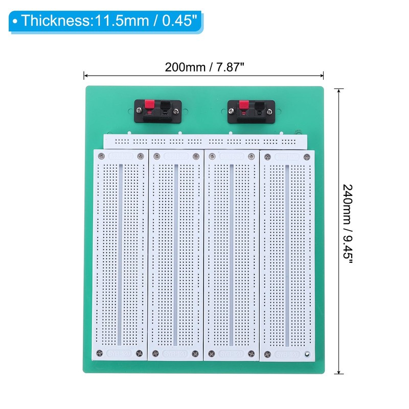 PATIKIL 1 Set Breadboard, Solderless Breadboard Large Breadboard 500 Tie
