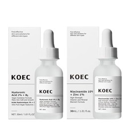 Face Serum Skincare Set, Niacinamide 10% + Zinc 1% Serum, Hyaluronic Acid Serum 2% +B5, Face Serum Women, Pore Reducing, Intensive Moisturising, 30 ml (Pack of 2)
