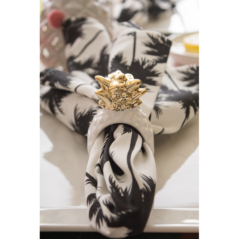 DII Vintage-Inspired Napkin Rings for Wedding, Parties Gold Pineapple