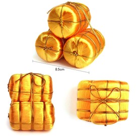 NBK M303-6 Gold Bales Celebration Bales, 3 Bales, Diameter 1.6 inches (4 cm), 1 Piece, For Table Decoration