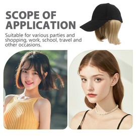 Garneck Women's Baseball Cap with Integrated Wig, Summer Hat with Hair Extensions for Women, One Piece Design, Versatile, Ideal for Leisure and Outdoor Activities