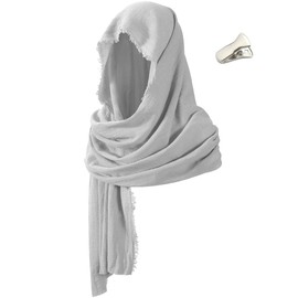 Post Apocalyptic Shawl Scarf for Kids Costume Shaman Cowl Medieval Sash Retro Cloak Cosplay White S