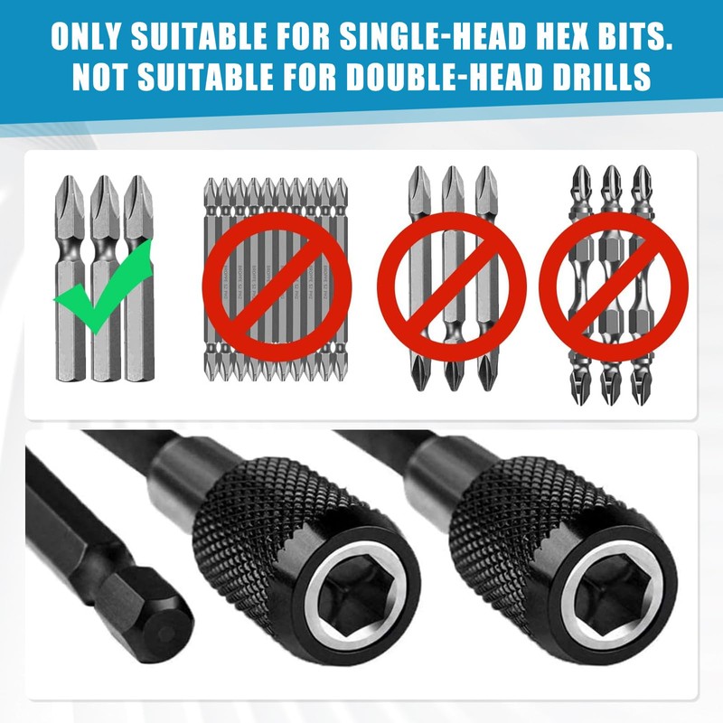 Magnetic Bit Holder 6-Piece 1/4 Inch 150 mm / 100