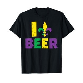 I Love Beer Jester Hat Drinking Team Fun Mardi Gras Carnival T-Shirt