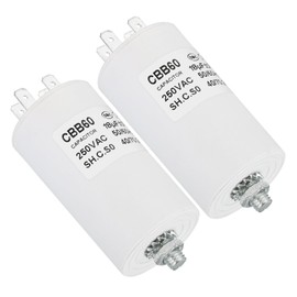 PATIKIL 18uf CBB60 Run Capacitor,2Pcs AC 250V 4 Pins 50/60Hz Cylinder Bottom with M8 Screw for Washing Machine,Cleaning Machine Pump Motor Star