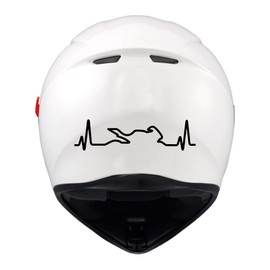 Autodomy Motorcycle Helmets Heartbeat Helmet Sticker Motorcycle Sport Pack of 2 12 x 3 cm Sticker for Motorcycle Helmet Resistant to Sun and Rain (Black)