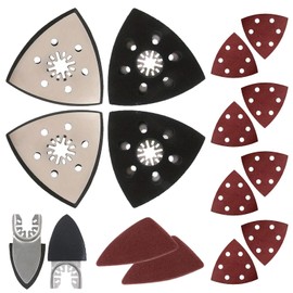 Pack of 14 Triangle Sanding Plates, Fine Sanding Plate, Multitool Sanding Disc with Triangular Sandpaper, Fine Triangular Sander Sanding Plate, for Wood, Metal, Hard Plastic, Plaster, Sanding