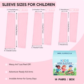 Mlurcu Arm Sleeves for Kids 14 Pairs Football Basketball Baseball Drip Style UV Sun Protection Cooling Compression Sleeves to Cover Arms for Boys and Girls Outdoor Sports (3-7 Years, S)