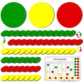 60 puntos magnéticos de doble cara para pizarra blanca de 1.26 pulgadas, redondo, rojo, verde, amarillo, círculo, ferromagnet, indicadores de estado, 