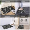 Jbofyee Dog Paws and Bones Bath Mat 24x16 Inch Non-Slip