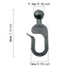 Pro Bamboo Kitchen 50PCS Plastic Hooks 1.5x0.8 inch Gazebo Curtain