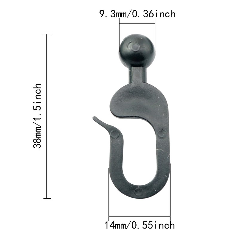 Pro Bamboo Kitchen 50PCS Plastic Hooks 1.5x0.8 inch Gazebo Curtain