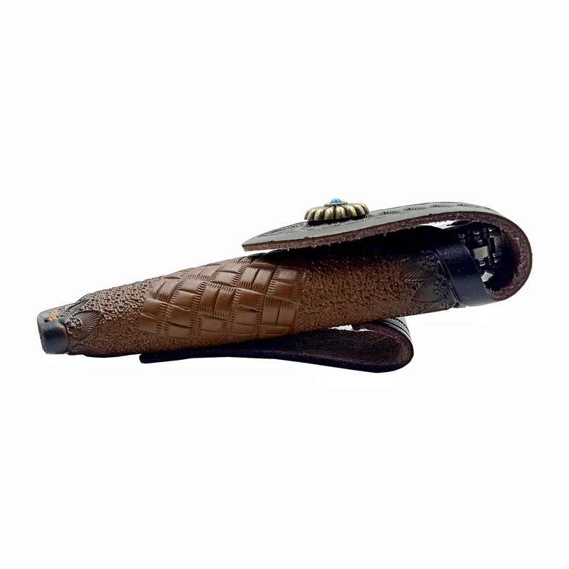 COHOMELARS 5'' Leather Folding Pocket Knife Sheath,Leather Knife Pouch for