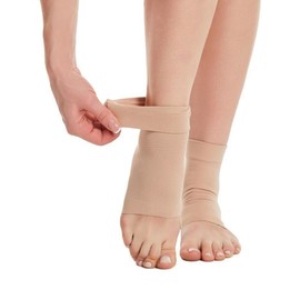 IKOPFLN 1 Pair Ankle Support Gel Heel Socks Ankle Protection Ankle Bandage Heel Sleeves (Khaki), M, red