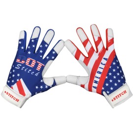 Dot Stitch Batting Gloves Softball Batting Gloves American Flag Baseball Gloves Men USA Flag Baseball for Youth Adult & Unisex (American, Youth X Large)